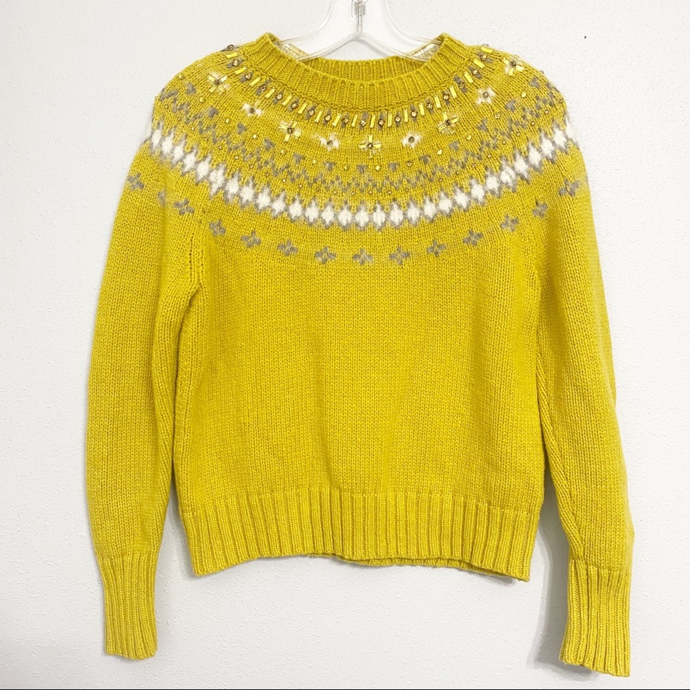 J crew jewel embellished fair isle sweater